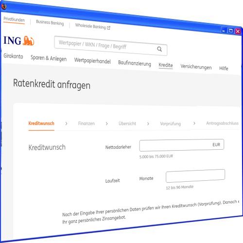 Ing-Diba Bank (Deutschlands grte Direktbank - Beliebteste Bank 2023 - Ratenkredit anfragen)